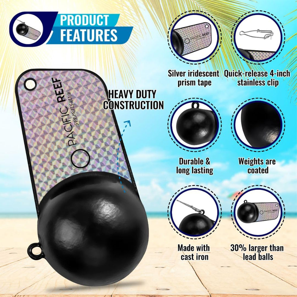 PacificReef downrigger weight pancake quick-release clip for easy weight changes