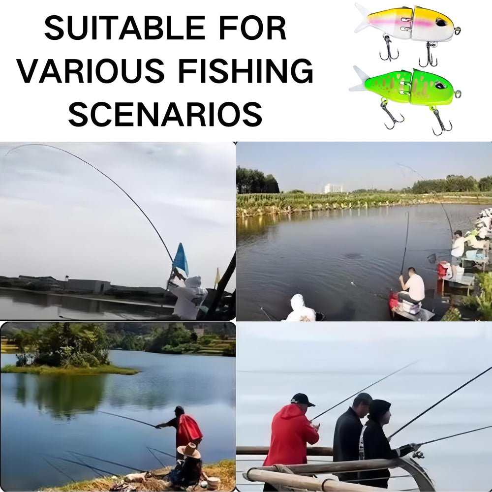 Lure mimics injured prey with pauses and jerks