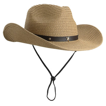 Packable women's straw fedora hat front view