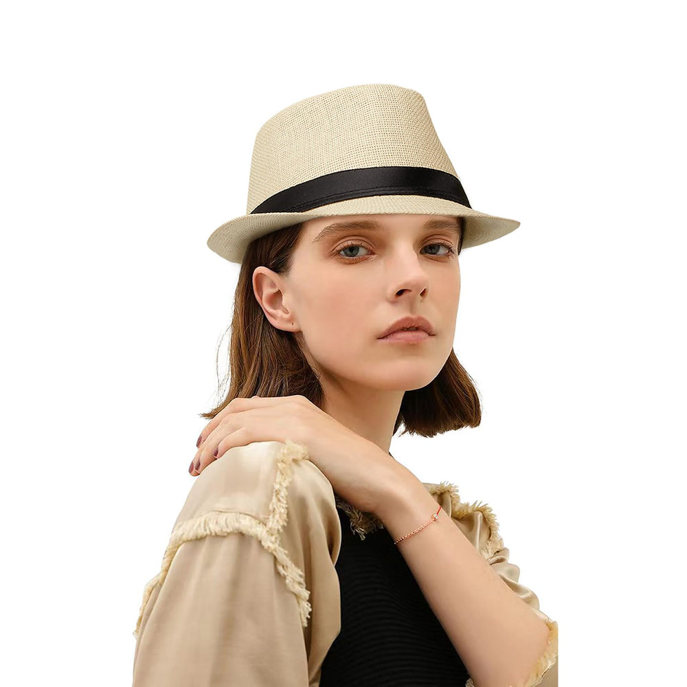 Gift-ready packing for 2 straw fedora hats in protective packaging
