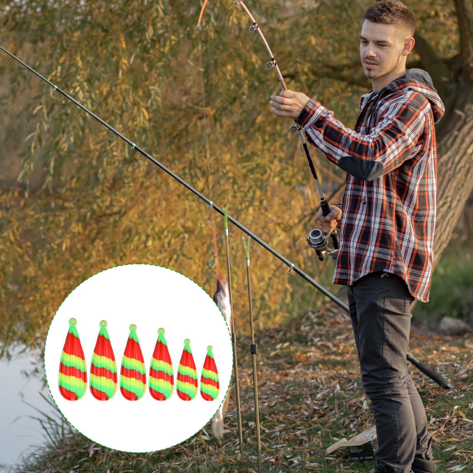 Packaging contents: six luminous fishing practice plugs