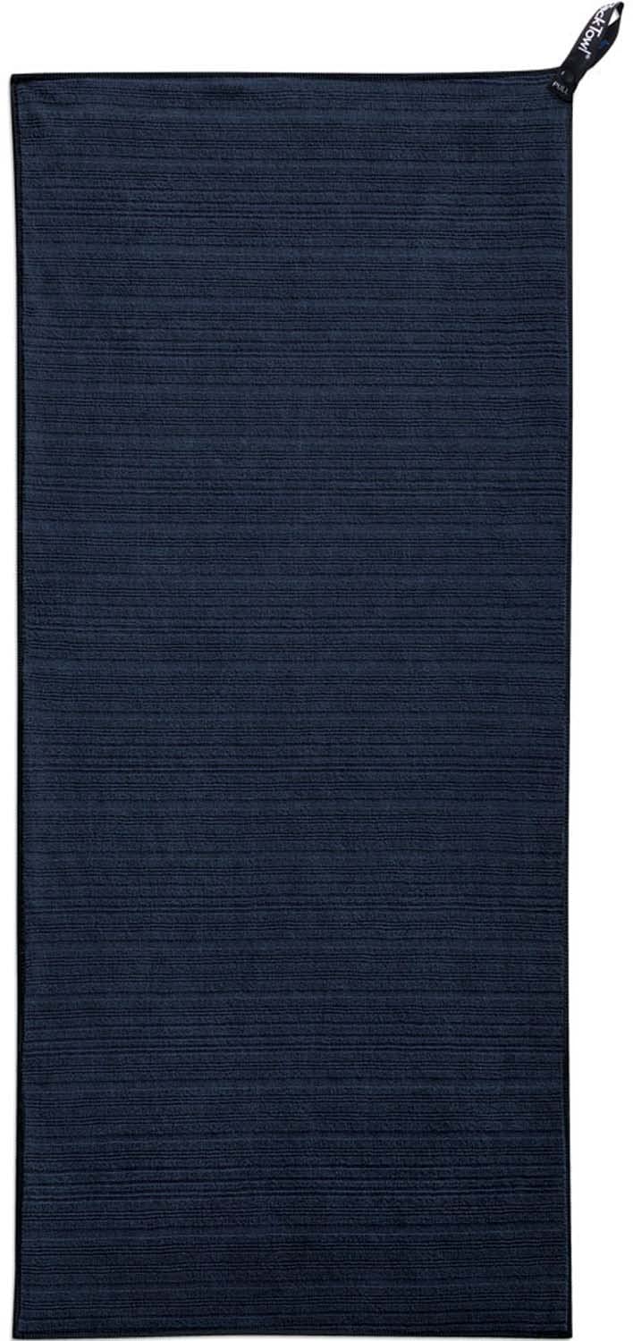 PackTowl Luxe towel folded in Midnight showing compact travel-ready design