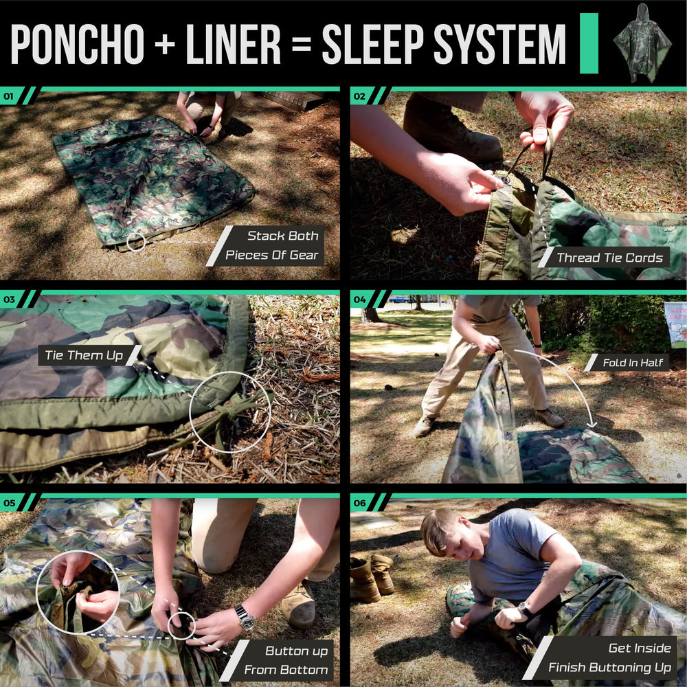 PacMül Woobie Poncho Liner edge tie cords support secure, adaptable setups.