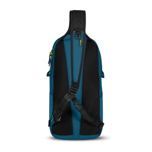 Pacsafe ECO12L ambidextrous strap enables easy wear on either shoulder.