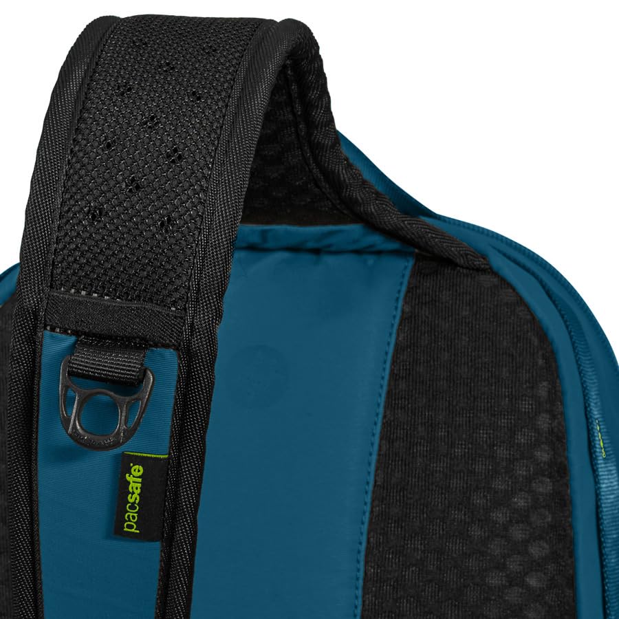 Pacsafe ECO12L fabric-closeup shows ECONYL regenerated nylon outer.