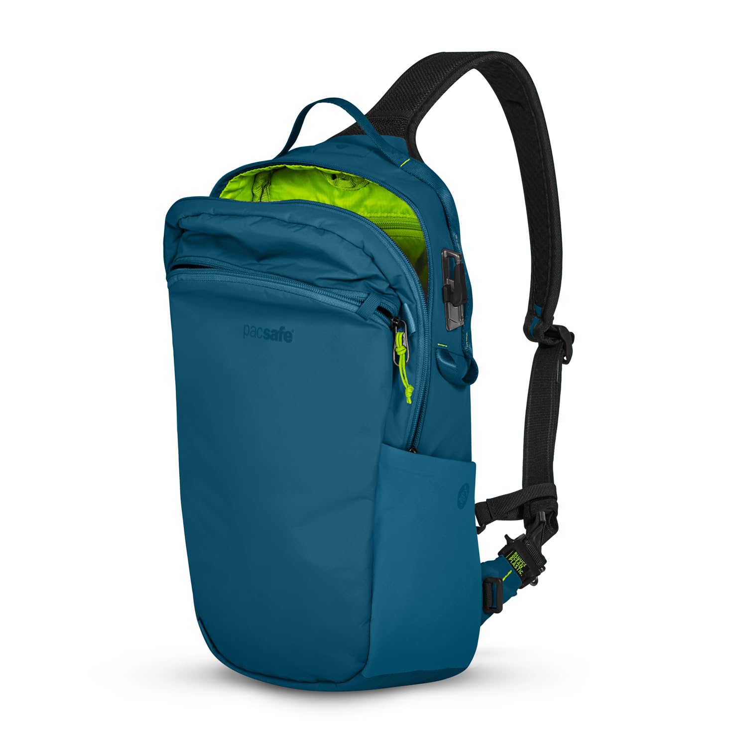 Pacsafe ECO12L water-bottle-pockets ideal for hydration on trails and commutes.