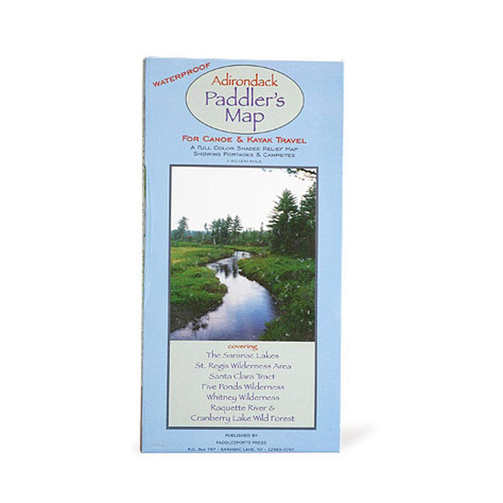 Paddlesports Press Adirondack Paddler's Map cover guides paddlers through lakes for trip planning.