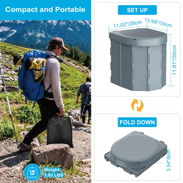 PAHTTO adult toilet with lid demonstrates hygienic privacy during camping.
