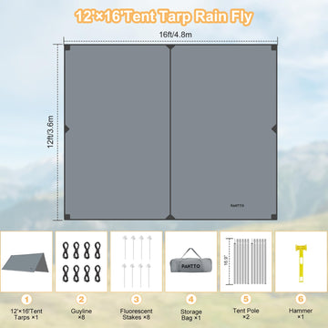 PAHTTO tarp waterproof seams highlights taped seams preventing water penetration