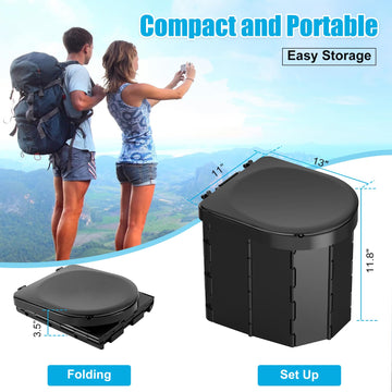 PAHTTO folding toilet back view shows sturdy ABS frame supporting up to 400 lbs