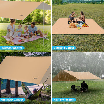 PAHTTO rain fly roomy 4-6 person shelter for family outings and group camping