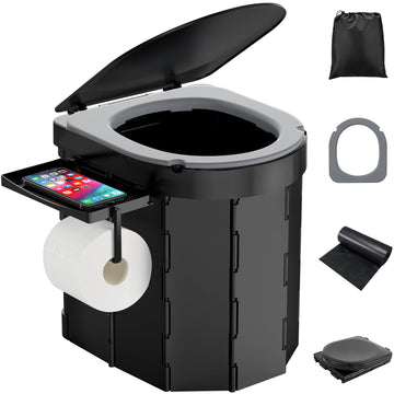 PAHTTO portable camping toilet seat offers a wide, comfortable design for outdoor use.