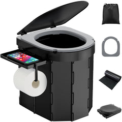 PAHTTO portable camping toilet seat offers a wide, comfortable design for outdoor use.