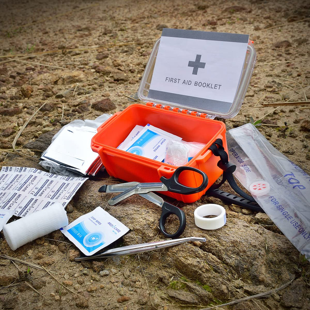 Pak first aid kit compact design fits backpacks and vehicles.
