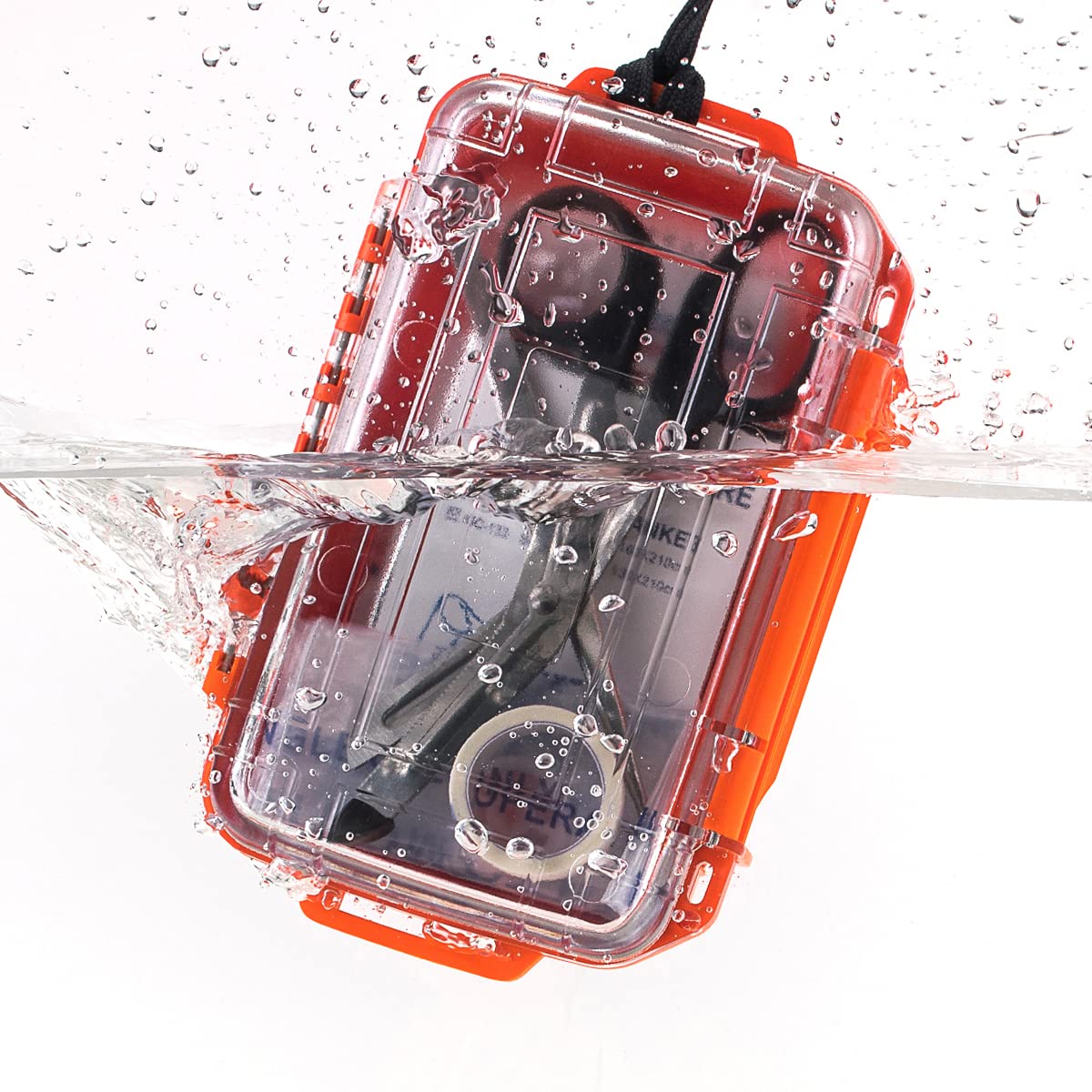 Pak first aid kit waterproof case protecting supplies on outdoor trips.