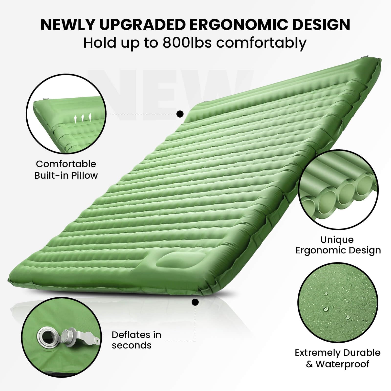 Pallfi 5-lb inflatable pad portable for backpacking or extra guests