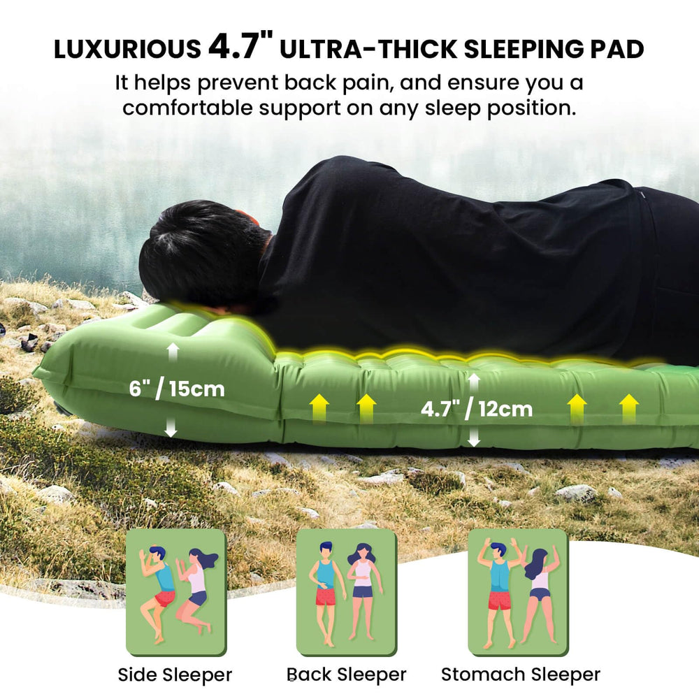 Pallfi ultra-thick pad with ergonomic pillow for neck and back comfort