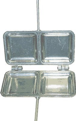 Palmer 2-in-1 sandwich toaster over campfire for two perfectly toasted mountain pies