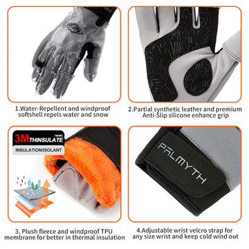Palmyth adjustable wrist strap gloves ensure snug fit and wind protection