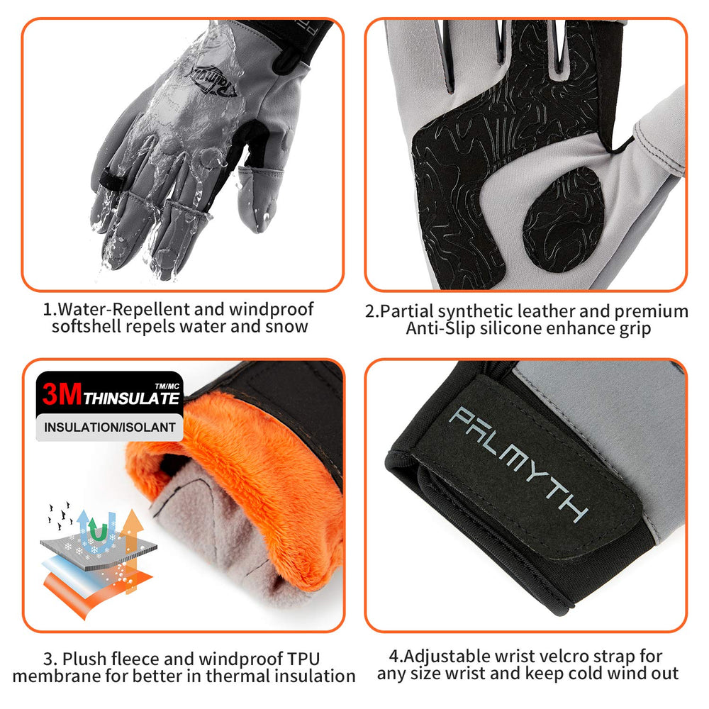 Palmyth adjustable wrist strap gloves ensure snug fit and wind protection