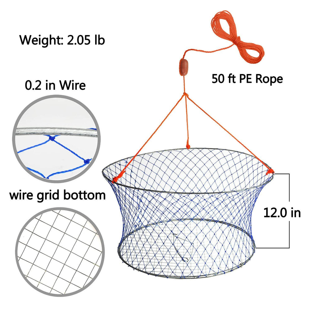 Palmyth wire grid bottom crab net upper ring shows corrosion-resistant coating