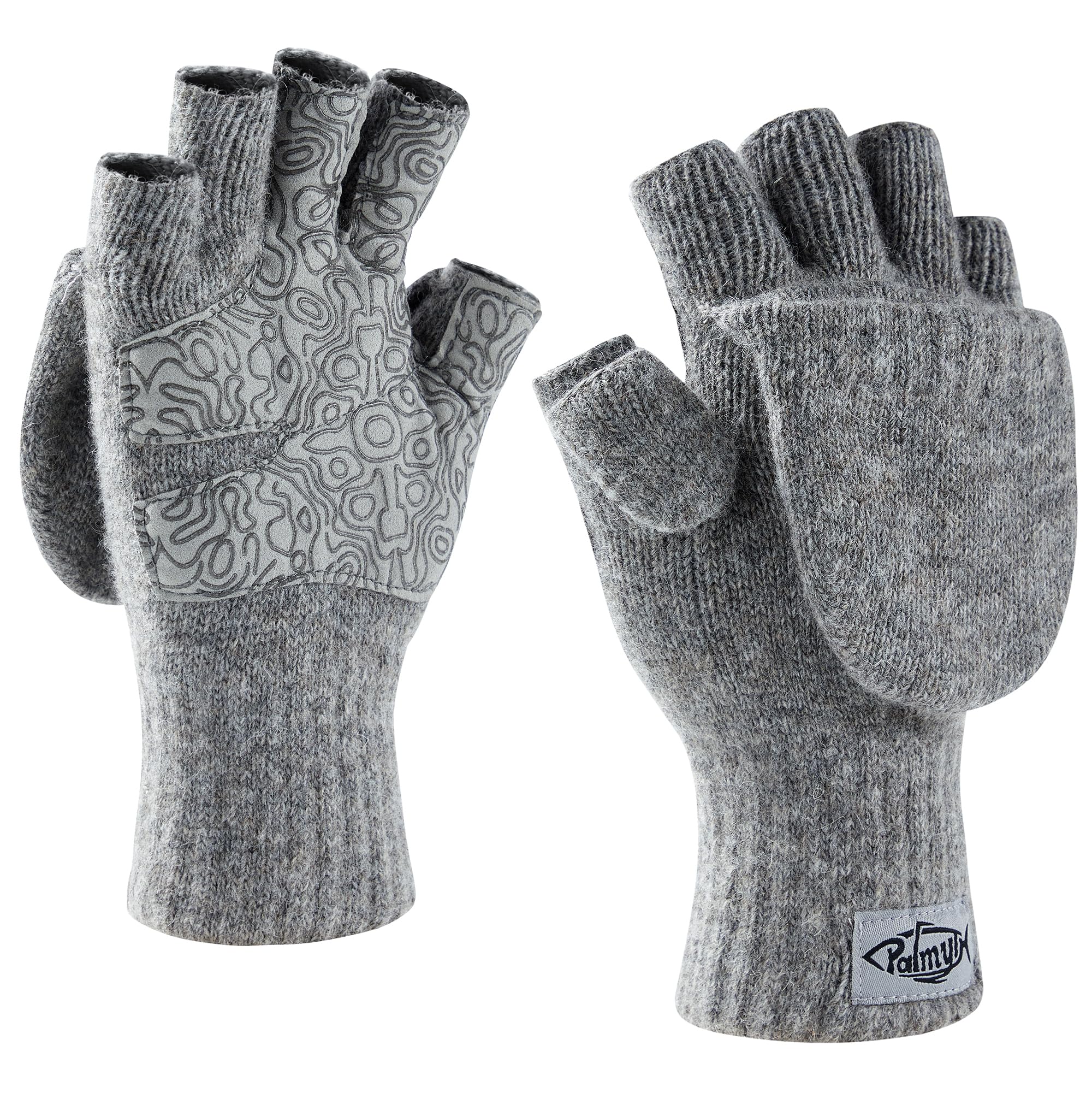 Palmyth Magnetic Convertible Mittens Gray profile view