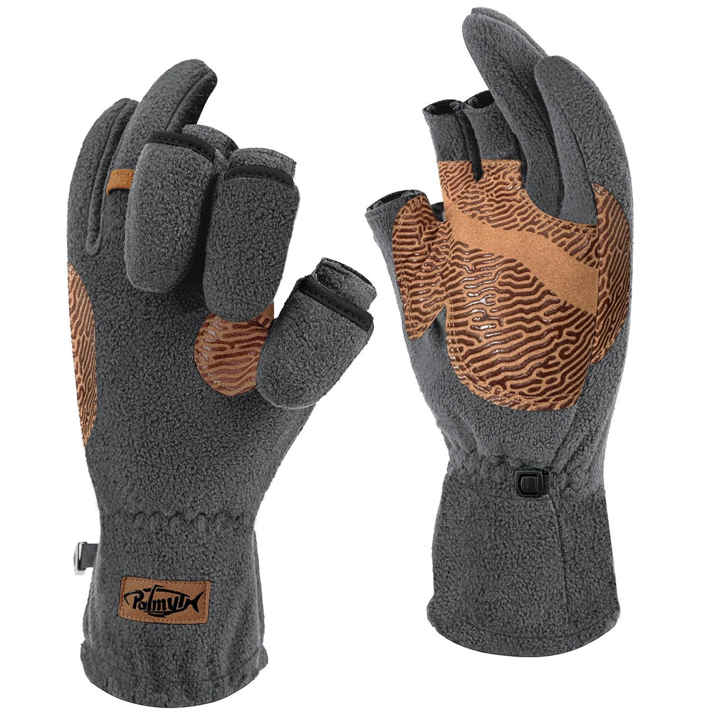 Palmyth magnetic fleece fishing gloves with full-finger convert mode for quick adjustments.