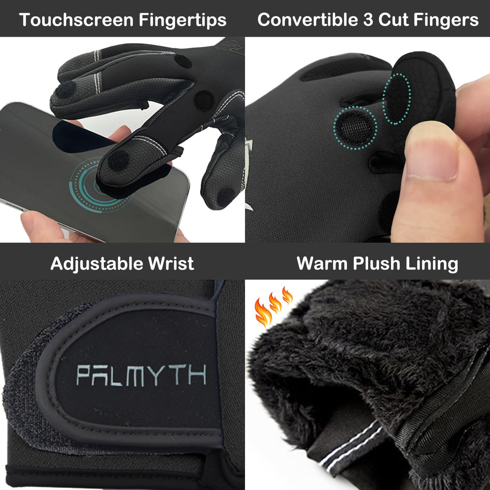 Palmyth gloves feature touchscreen fingertips for phones and cameras in any weather.