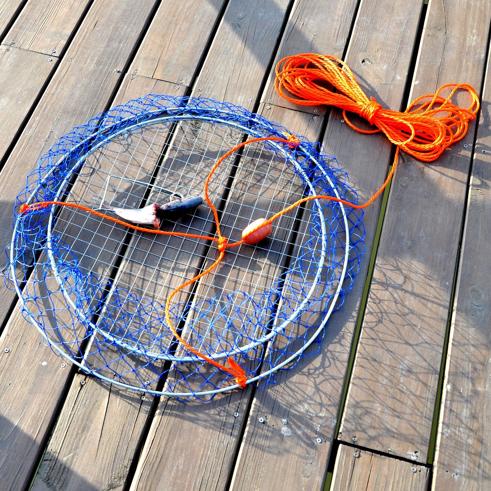 Palmyth two-ring crab net kit with harness and bait clip assembled