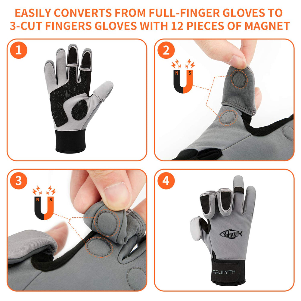 Palmyth water-repellent softshell gloves resist splashes during outdoor activity