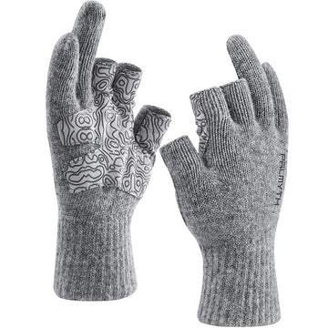 Palmyth wool fishing gloves with 3-cut fingers offer precise knot tying outdoors.