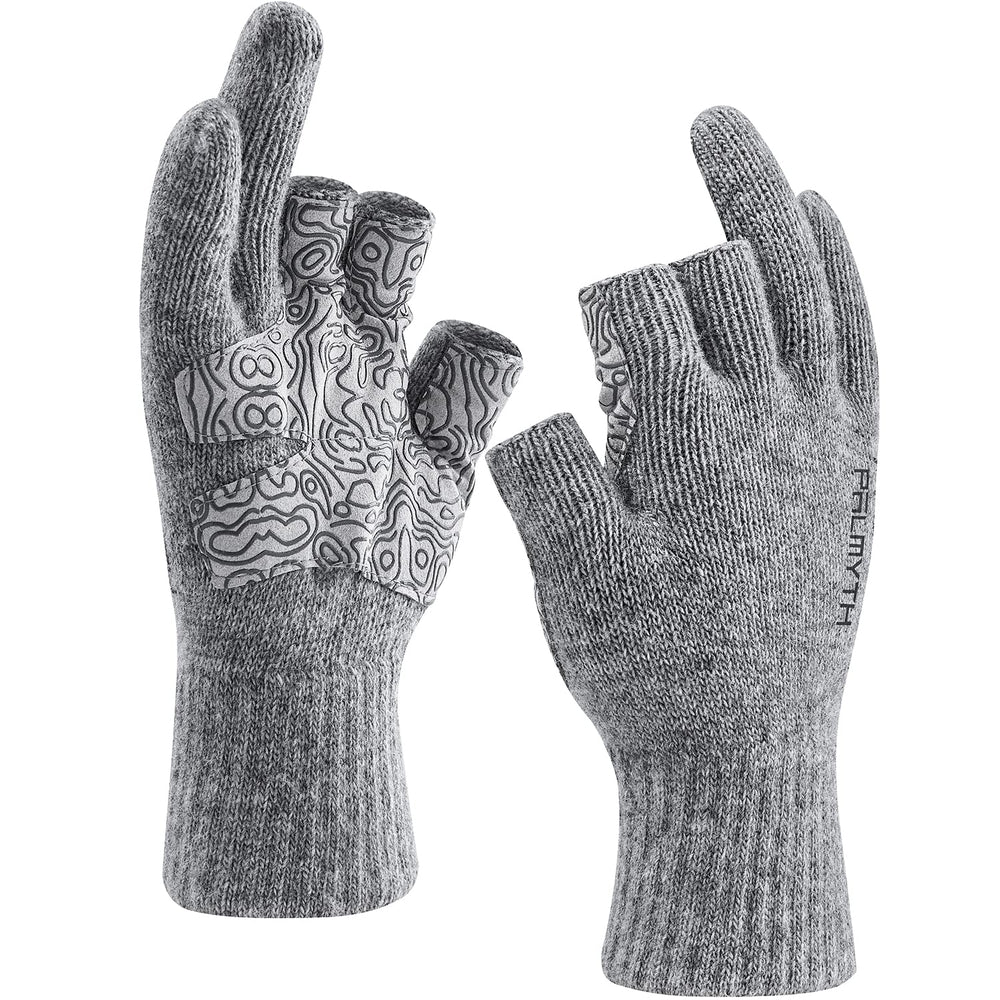Palmyth wool fishing gloves with 3-cut fingers offer precise knot tying outdoors.