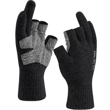 Palmyth Wool Fishing Gloves with 3-Cut dexterity enabling knot tying and camera handling.