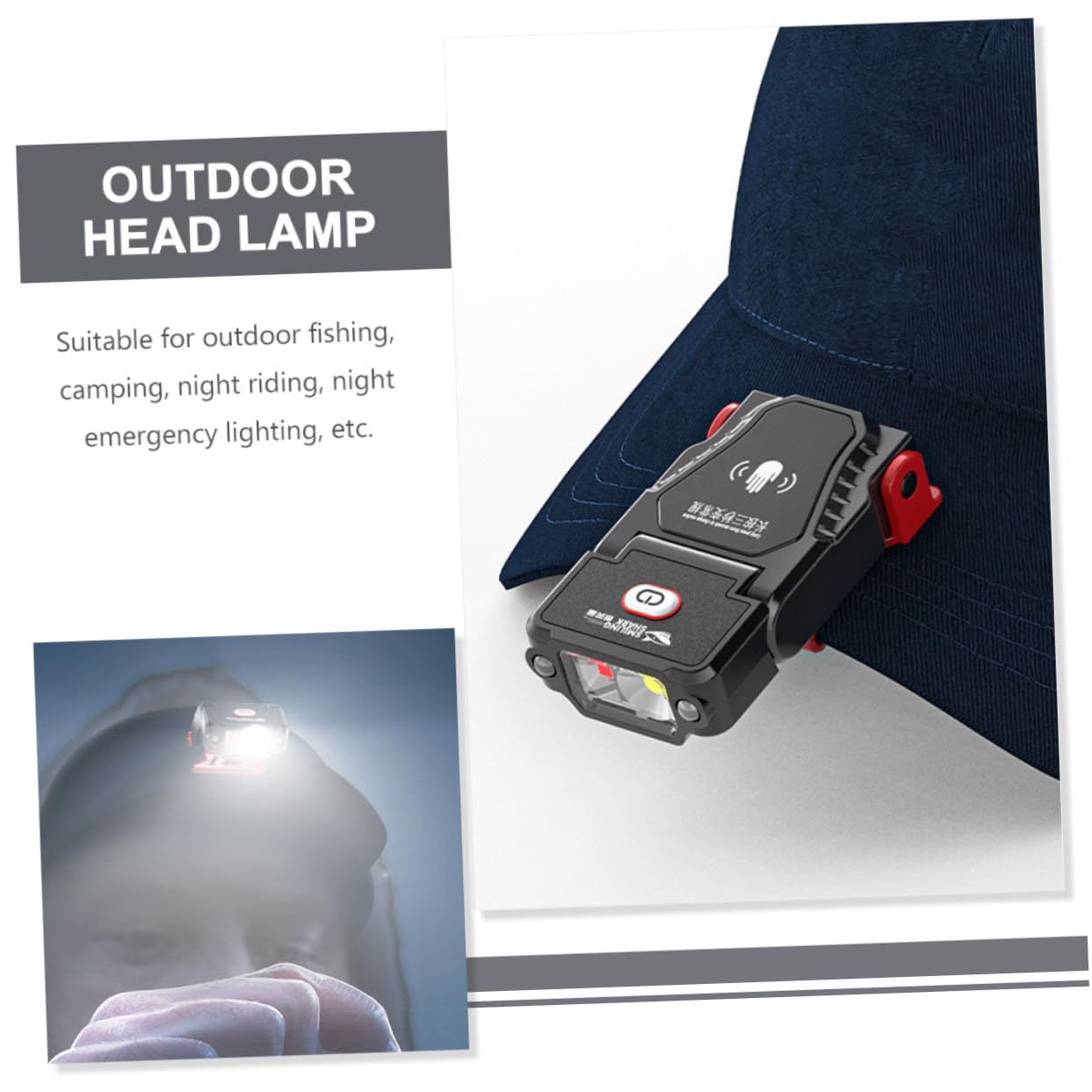 PAMINGONO waterproof hat clip light for rain and outdoor nights.