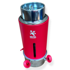 Panacea insulated hummingbird feeder in sun, keeps nectar cooler longer for visitors.
