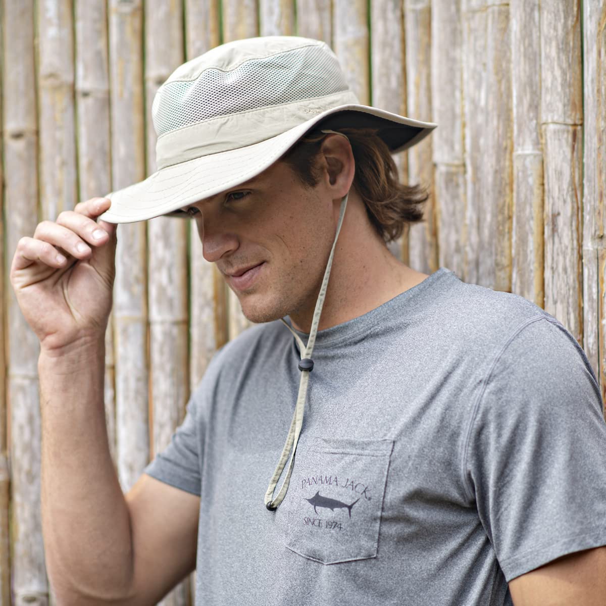 Panama Jack Castaway Boonie Hat side profile highlighting packable design