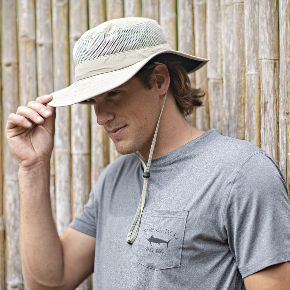 Panama Jack Castaway Boonie Hat side profile highlighting packable design