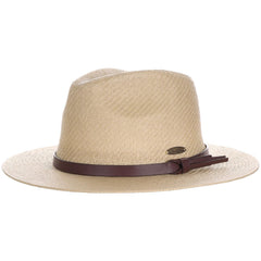 Panama Jack men's straw safari hat brim detail shows sun protection and shade for beach days