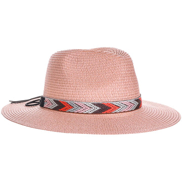 Panama Jack women's safari hat with handwoven paper braid straw for sun protection.