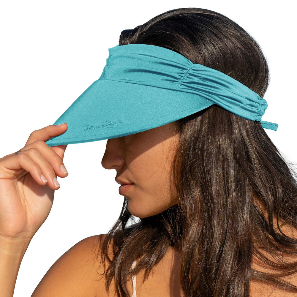 Panama Jack women's sun visor hat aqua packable design for travel