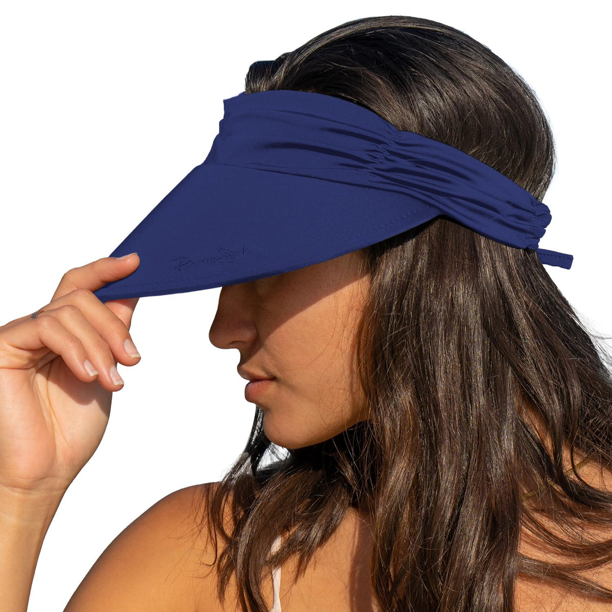 Panama Jack women's navy sun visor hat packable for travel