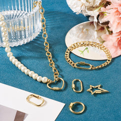 PH PandaHall brass round lock charm provides easy attachment for necklaces and DIY projects.