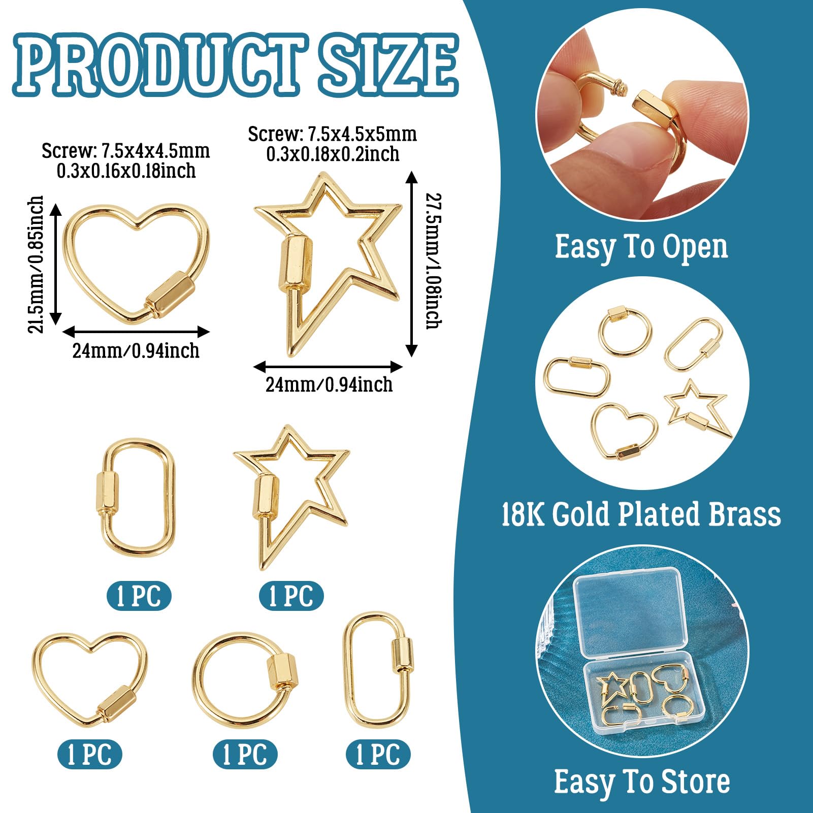 PH PandaHall 5pcs packaging box keeps each charm organized and ready for crafting.