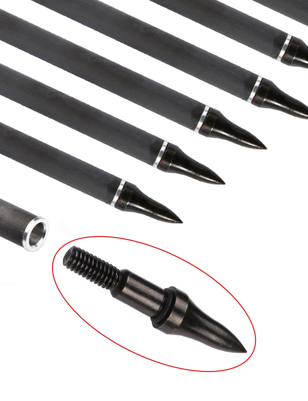 PANDARUS 85-grain field point with aluminum insert for durable impact.