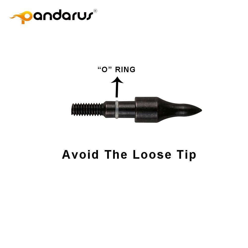 PANDARUS carbon arrows with 3-inch TPU vanes for stable flight and durability