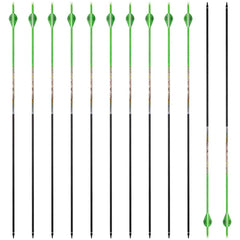 PANDARUS green SP250 30-inch carbon arrows show high-strength shafts for hunting and practice