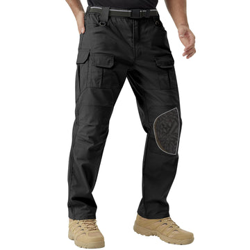 PandaVoy men's tactical pants front view showing rugged ripstop fabric for outdoor durability