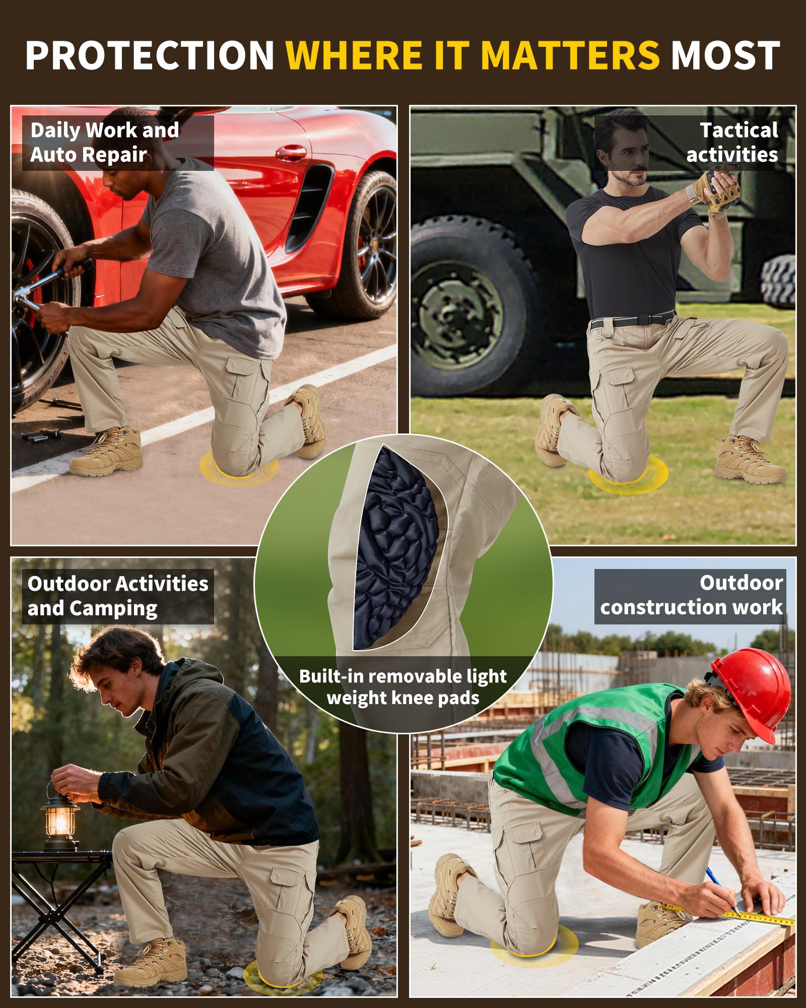 PandaVoy ergonomic-pleats cargo pants emphasizing mobility during outdoor tasks