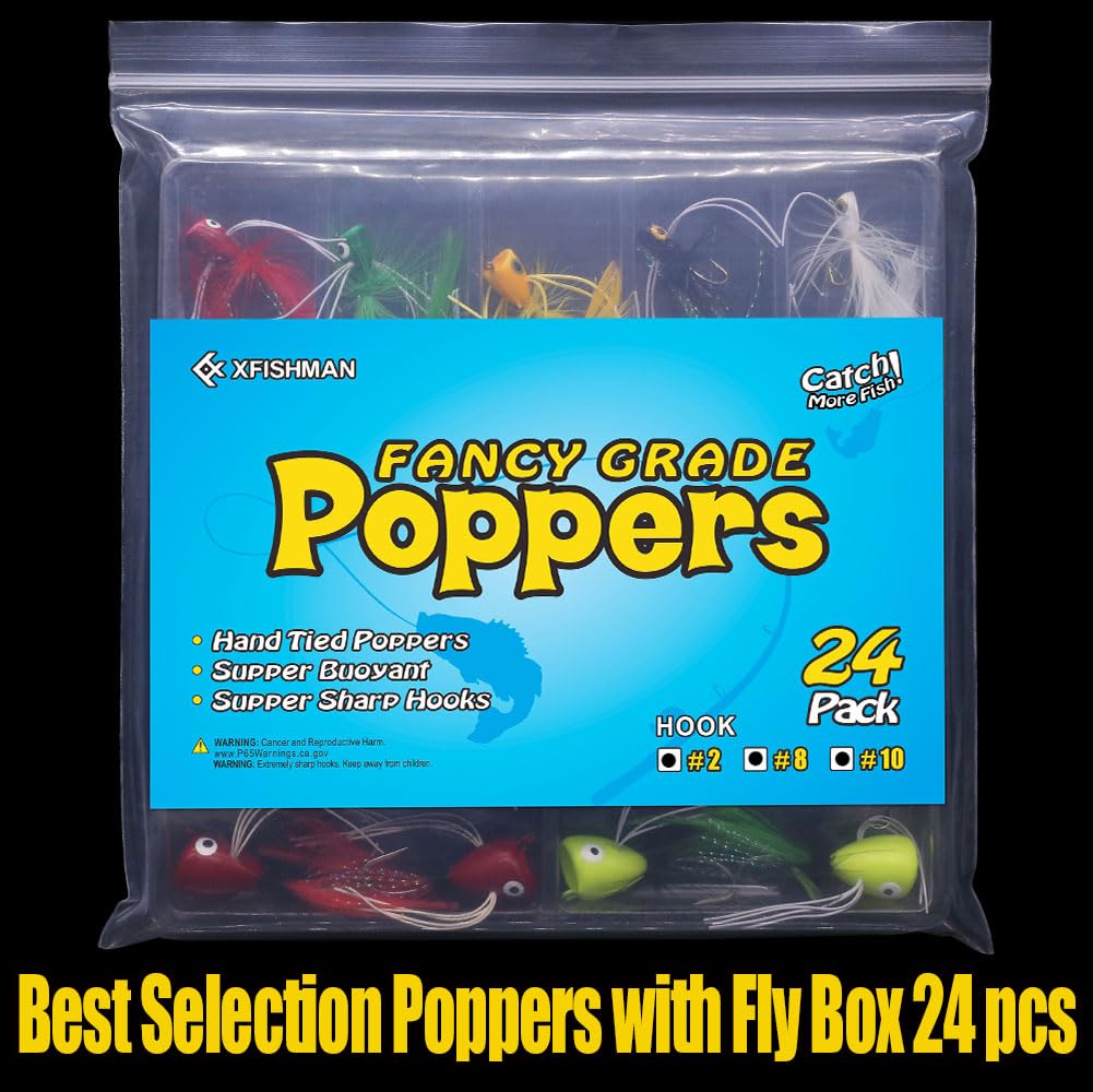 Panfish popper flies ideal for bluegill and crappie