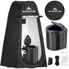 Pankay portable toilet kit folded for compact carry and storage.
